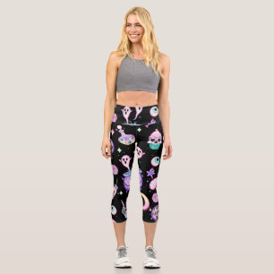 Leggings Capri Goth Halloween Pastel