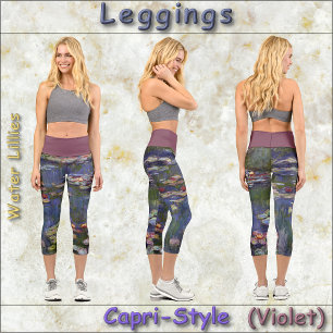 Leggings Capri GOUTTES DE STYLE CAPRI -Lillies d'eau" -Claude Mon