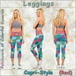 Leggings Capri GOUTTES DE STYLE CAPRI - Patchwork couleur   Med.<br><div class="desc">(* REMARQUE * : Les images florales sur la ceinture peuvent être retirées, changées en image de votre choix, ou texte personnalisé.) Une image de style patchwork de Carrés de couleur est présentée sur ces Leggings colorés de style Capri. Disponible en cinq tailles pour femmes (XS, S, M, L, XL)....</div>