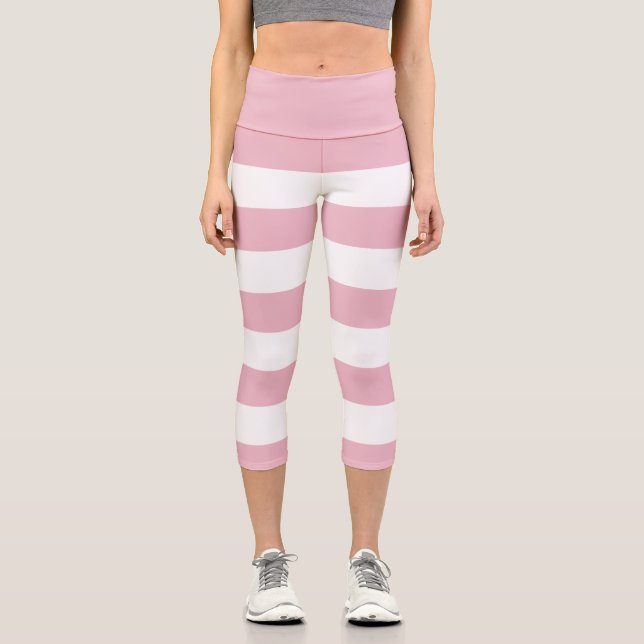 Leggings Capri Grandes Pink, Grandes Blances, Motif Gratté (Recto)