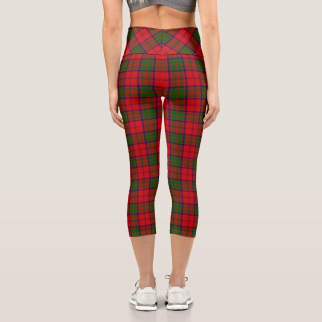 Leggings Capri Grant tartan rouge vert plaid (Verso)