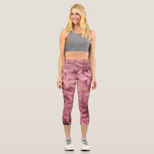 Leggings Capri Grappe florale Mauve Dahlias