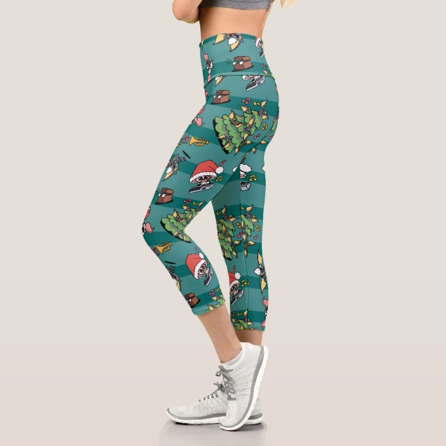 Leggings Capri Gremlins | Motif de Noël comique (Gauche)
