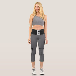 Leggings Capri Gris à haute taille