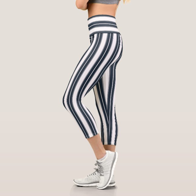 Leggings Capri Gris rayé moderne (Gauche)