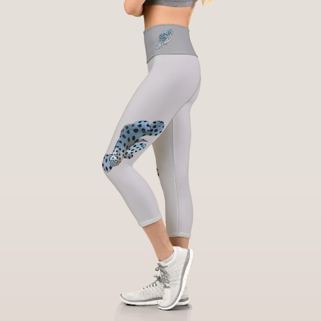 Leggings Capri Grouper - Conception abstraite - Découpe d'une pho (Gauche)