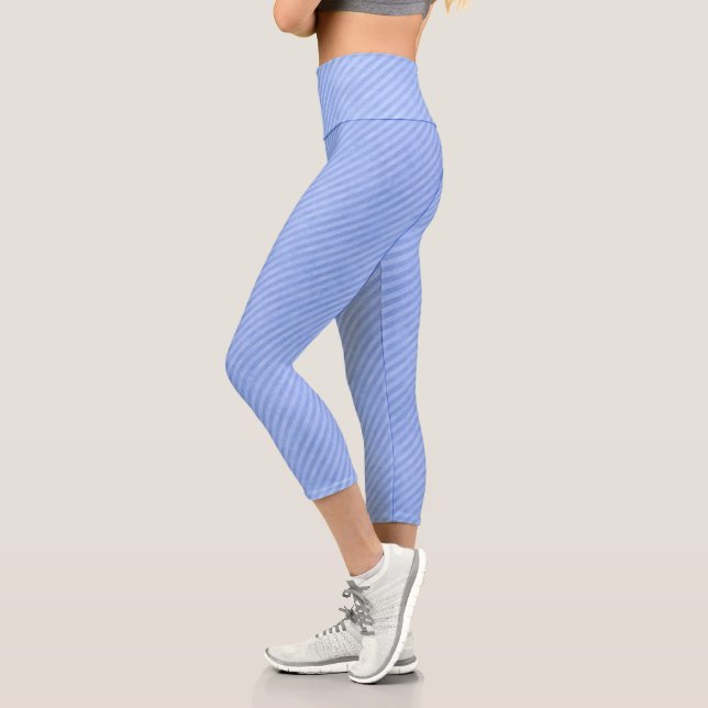 Leggings Capri Grungy Blue Stripes (Gauche)