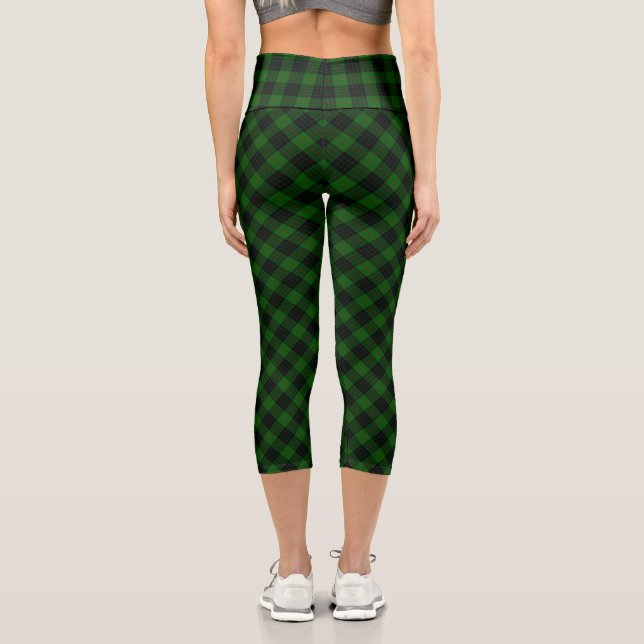 Leggings Capri Gunn tartan vert noir plaid (Verso)