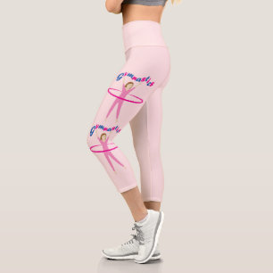 Leggings Capri Gymnastique Pink hula hoop girl Nom personnalisé