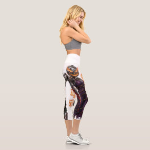 Leggings Capri Halloween à jamais dans mon cœur Gothique Citrouil