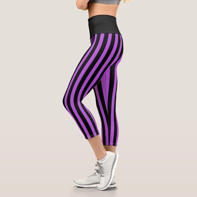 Leggings Capri Halloween Poison violet et noir (Gauche)