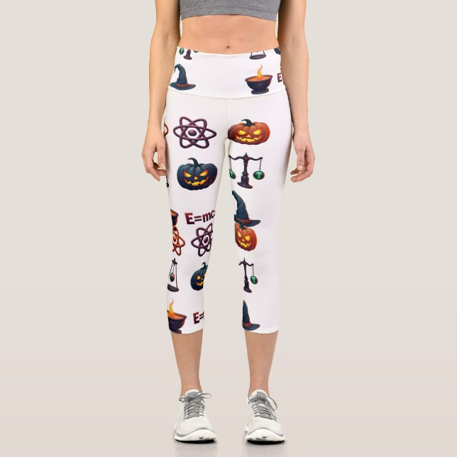 Leggings Capri Halloween professeur de physique éffrayante - sorc (Recto)