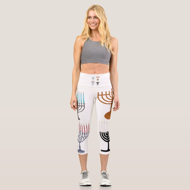 Leggings Capri Hanoukka judaïsme religion juive (Recto)