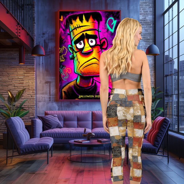 Leggings Capri Harmonie d'automne : Chaleureuse Patchwork Motif f (Créateur téléchargé)