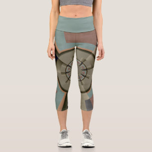 Leggings Capri Harmonie de couleurs abstraites modernes Art graph