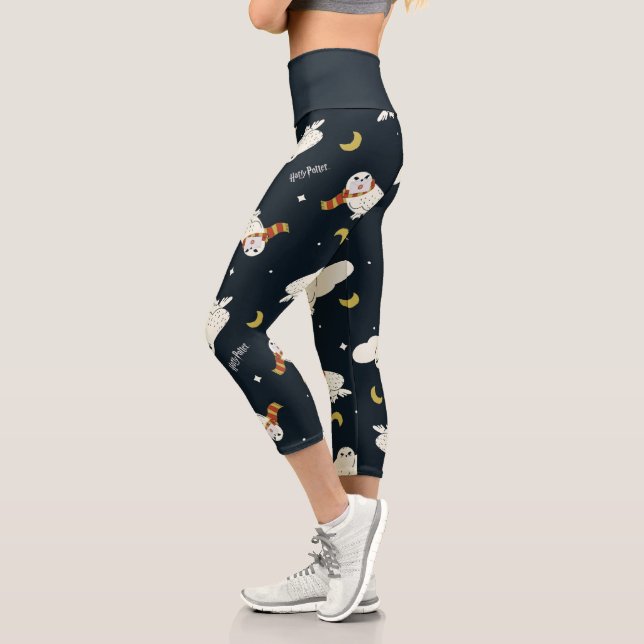 Leggings Capri Hedwig Nighttime Moonlight Pattern (Gauche)