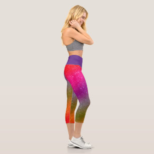Leggings Capri Hip Rainbow Cosmic parties scintillant haute taill