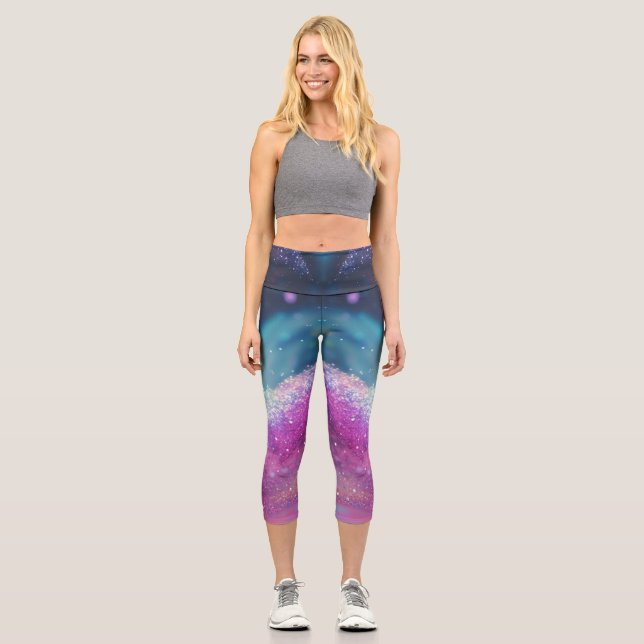 Leggings Capri Holographie de la Parties scintillant de la voie l (Recto)
