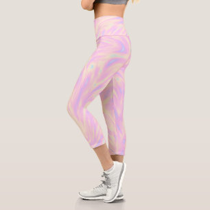 Leggings Capri Holographie rose féminine Motif