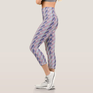 Leggings Capri Holographique mignonne fillette rayée