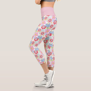 Leggings Capri Horton Entend Un Qui   Motif à fleurs Pastel