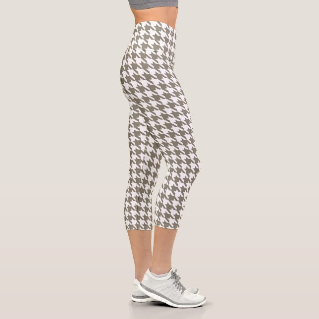 Leggings Capri Houndstooth gris et blanc (Droite)