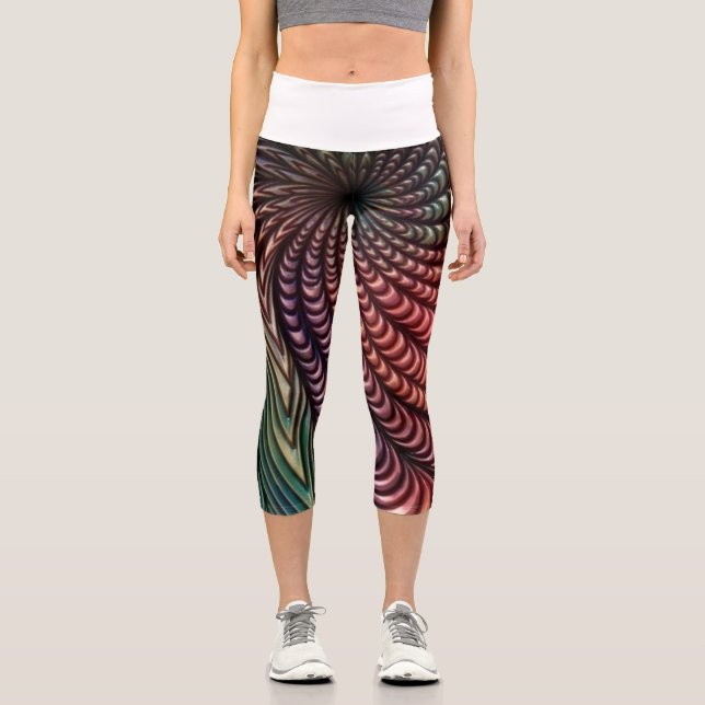 Leggings Capri Hypnotic 3D Mandala Vortex (Recto)
