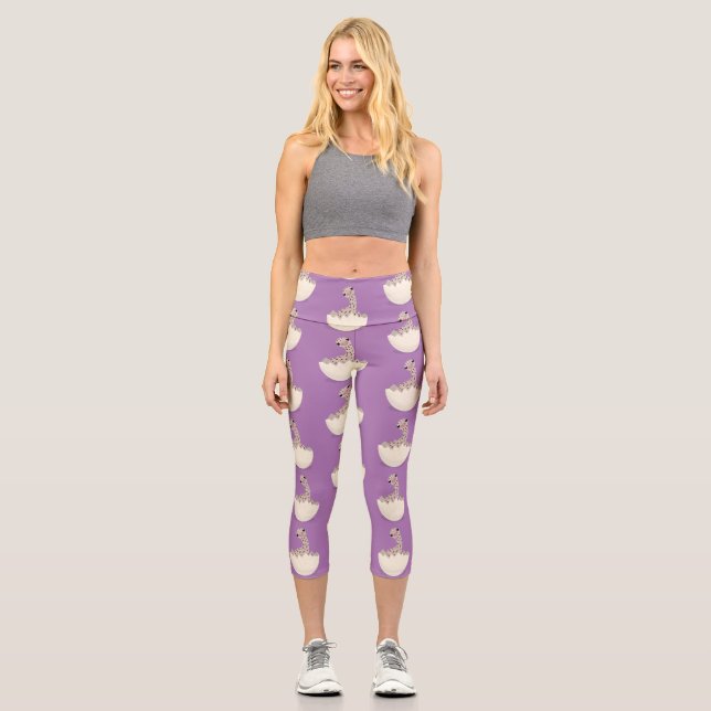 Leggings Capri Illustration d'autruche pour bébé à couver mignon (Recto)