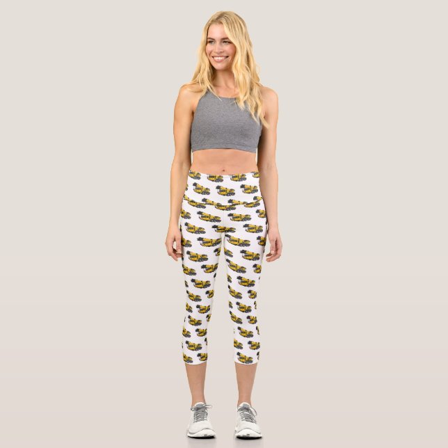 Leggings Capri Illustration de camion de grue (Recto)