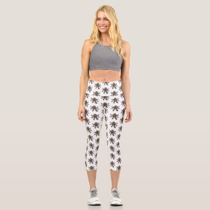 Leggings Capri Illustration de crabe des cocotiers de dessin anim