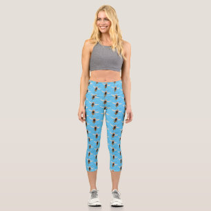 Leggings Capri Illustration de dessin animé d'un frelon furieux e