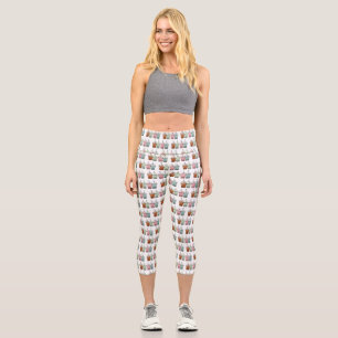 Leggings Capri Illustration de dessin animé pour le thé de bulle