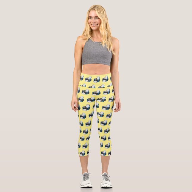 Leggings Capri Illustration de dessin d'imprimante (Recto)