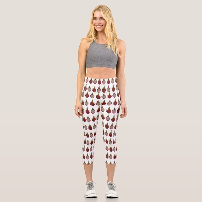 Leggings Capri Illustration de dragon fruit (Recto)