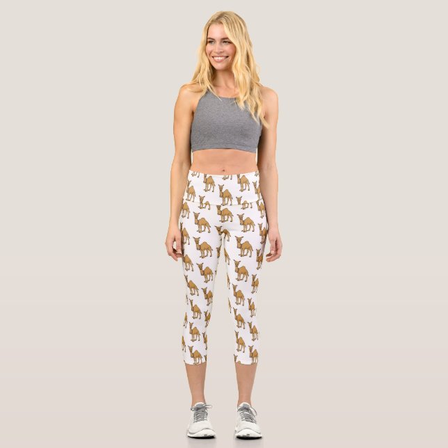 Leggings Capri Illustration de dromadaire (Recto)