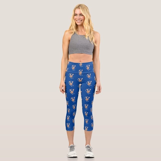 Leggings Capri Illustration de jerboa aux longues oreilles (Recto)