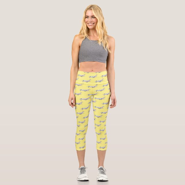 Leggings Capri Illustration de jet privé (Recto)