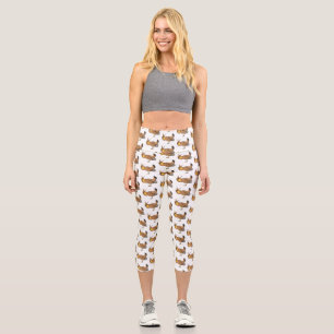 Leggings Capri Illustration de la bande dessinée de poulet de pra