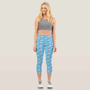 Leggings Capri Illustration de la caricature de mouton Valais Bla