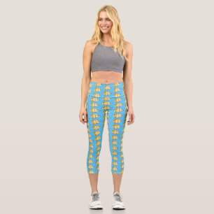 Leggings Capri Illustration de la caricature du poisson papillon 