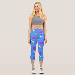 Leggings Capri Illustration de l'humour en ballons de mouton mign