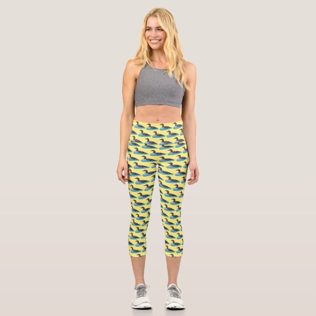 Leggings Capri Illustration de Loon bird (Recto)