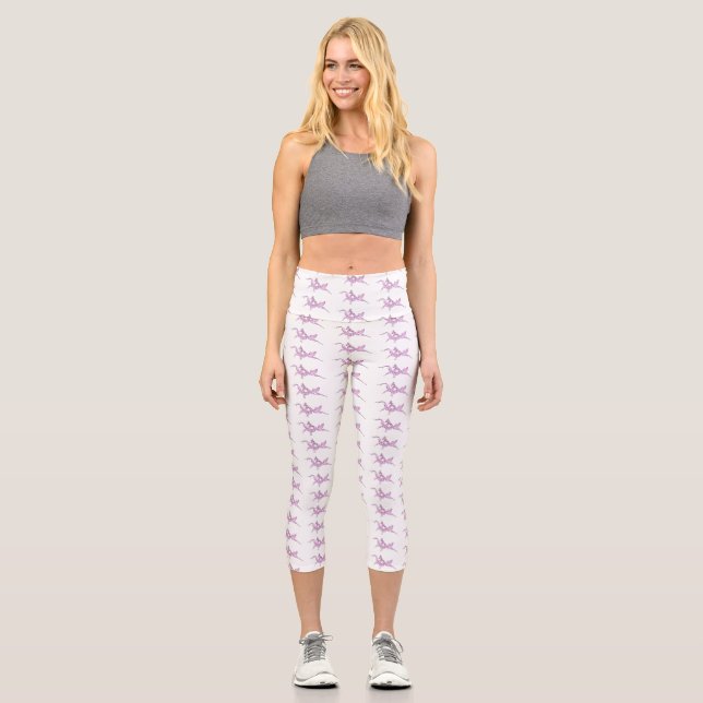 Leggings Capri Illustration de l'orchidée mante (Recto)