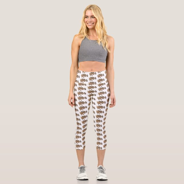 Leggings Capri Illustration de poisson à main (Recto)