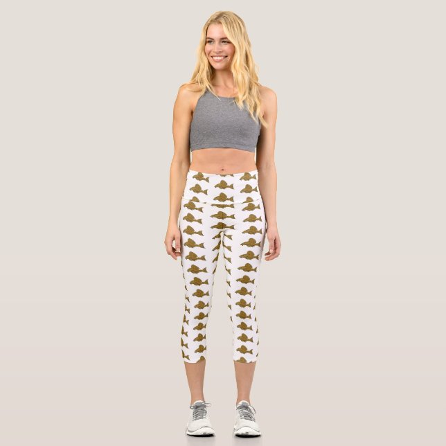 Leggings Capri Illustration de poisson Pleco (Recto)