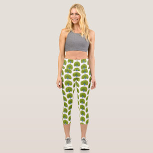Leggings Capri Illustration d'oiseau de paon brillant
