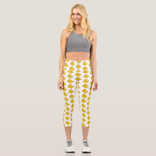 Leggings Capri Illustration du poisson-tang jaune