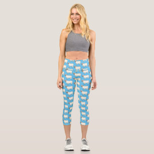 Leggings Capri Illustration d'un mouton joyeux