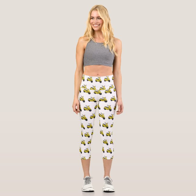 Leggings Capri Illustration d'une moto cyclable (Recto)