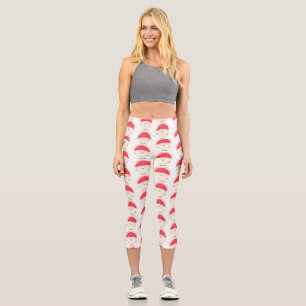 Leggings Capri Illustration mignon du ramboutan rose